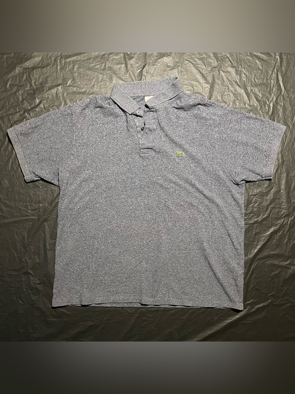 Lacoste Men's Heathered Light Blue Polo with Green Crocodile